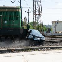 bezpieczny przejazd, symulacja, zderzenie, wypadek, przejazd kolejowo-drogowy, szlaban na ryzyko, symulacja zderzenia, akcja ratunkowa