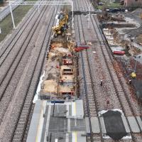 stacja, LCS, Bełchów, kładka, prace budowlane, maszyna