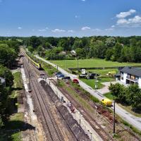 LK94, Wielkie Drogi, przystanek, prace utrzymaniowe, widok z lotu ptaka