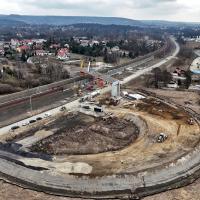 E30, Wola Filipowska, nowy wiadukt, nowa infrastruktura, widok z lotu ptaka