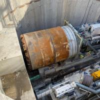 TBM, tarcza, budowa tunelu, drążenie tunelu kolejowego, Łódź Koziny