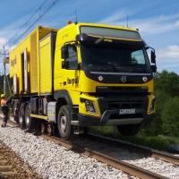 Radzice, nowa sieć trakcyjna, nowy tor, LK22, Wolanów, maszyna dwudrogowa