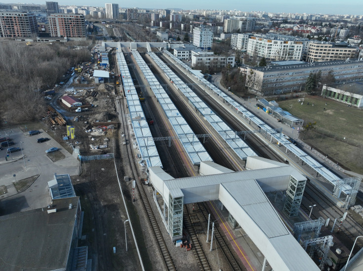 stacja, Warszawa Gdańska, nowe przejście podziemne, widok z lotu ptaka, mural