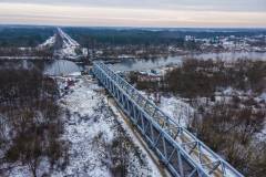 LK35, nowa infrastruktura, nasuwanie przęsła, most nad Narwią