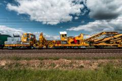 sieć trakcyjna, linia kolejowa, pociąg sieciowy, tor, maszyna, KPO, Wojnowice Wielkopolskie