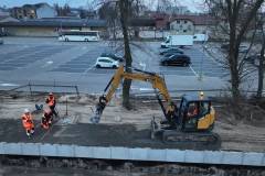 peron, stacja, koparka, Łomża, postęp prac