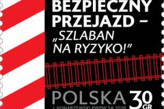 bezpieczny przejazd, Poczta Polska, znaczek pocztowy