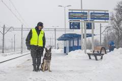 dworzec, pasażer, peron, Straż Ochrony Kolei, informacja pasażerska, Częstochowa, Częstochowa Stradom, zima