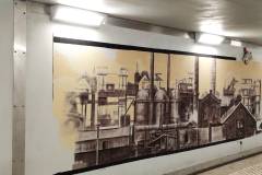 przejście podziemne, stacja, Bytom, mural