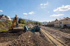 Zakopane, prace na stacji kolejowej, kolejowa zakopianka, stacja tymczasowa