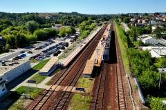 stacja, LK8, widok z lotu ptaka, Miechów, pociąg osobowy