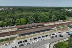 stacja, Zielonka, samochód osobowy, nowa infrastruktura, widok z lotu ptaka, nowy parking