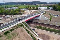 nowa infrastruktura, nowy wiadukt drogowy, widok z lotu ptaka, Pisary