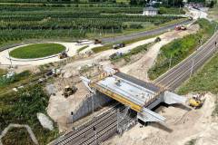 LK8, prace budowlane, nowy wiadukt, Warka, nowa infrastruktura, widok z lotu ptaka