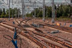 sieć trakcyjna, Korsze, tor, nowa sieć trakcyjna, LK38, KPO, inwestycje w realizacji, głowica rozjazdowa