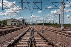 sieć trakcyjna, Korsze, tor, rozjazd, nowa sieć trakcyjna, LK38, KPO, inwestycje w realizacji
