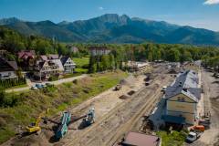 Zakopane, prace na stacji kolejowej, kolejowa zakopianka, stacja tymczasowa