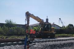 tor, koparka, Łomża, prace na stacji kolejowej