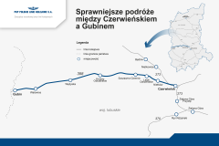 Zakład Robót Komunikacyjnych DOM, mapa, prace remontowe, Czerwieńsk, LK358, Gubin, zwiększenie prędkości