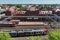 stacja, nowa infrastruktura, widok z góry, Skierniewie