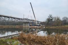 dźwig, montaż, prace budowlane, nowe przęsło, nowy most, Oborniki