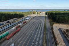 stacja, pociąg towarowy, Siemianówka, zalew