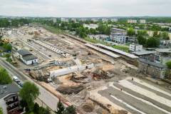 wiadukt, przebudowa, stacja, tor, Katowice Ligota, katowicki węzeł kolejowy, widok z lotu ptaka