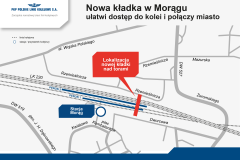 infografika, dokumentacja projektowa, LK220, nowa kładka, nowa infrastruktura, Morąg, Promus Sp. z o.o.
