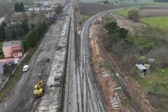 linia kolejowa, prace budowlane, Śniadowo, Łomża, postęp prac
