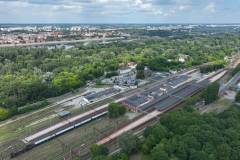 stacja, widok z lotu ptaka, Toruń Główny