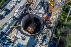 tunel średnicowy, Łódzki Węzeł Kolejowy, TBM, tarcza, plac budowy, drążenie tunelu kolejowego