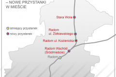 Radom, LK8, nowy przystanek, mapa, Stara Wola, Żółkiewskiego, Kozienicka