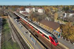 LK7, nowy tor, Warszawa Anin, nowe skrzyżowanie bezkolizyjne, widok z lotu ptaka, linia otwocka