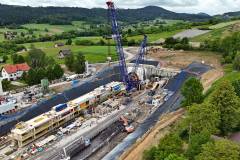 TBM, tarcza, plac budowy, widok z lotu ptaka, Kinga, Jadwiga, podziemny tunel, Pisarzowa