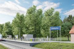 wizualizacja, LK356, Kobylec, przystanek