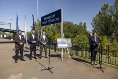 briefing prasowy, przystanek, Klimczak Dariusz, Wyborski Piotr, Warszawa Ursus Północny