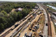 stacja, nowa infrastruktura, widok z lotu ptaka, nowy peron, Gliwice Łabędy