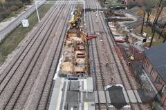 stacja, LCS, Bełchów, kładka, prace budowlane, maszyna