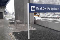 Kraków Podgórze, stojak rowerowy, przystanek