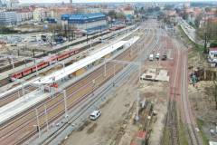 stacja, Olsztyn Główny, nowa infrastruktura, widok z lotu ptaka, nowy peron