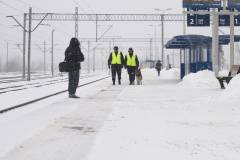 dworzec, pasażer, peron, Straż Ochrony Kolei, Częstochowa, Częstochowa Stradom, zima