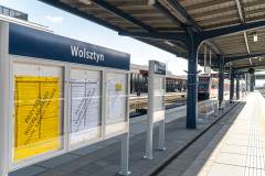 peron, LK357, nowa infrastruktura, Wolsztyn, nowa tablica informacyjna