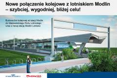 infografika, Modlin, kolej na lotnisko, wojewoda, decyzja