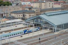 peron, stacja, Bytom, widok z lotu ptaka, hala peronowa