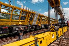 linia kolejowa, Opalenica, tor, maszyna, robotnik, KPO, Jastrzębsko