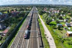 LK226, Gdańsk Olszynka, nowe urządzenie SRK, widok z lotu ptaka, stacja towarowa